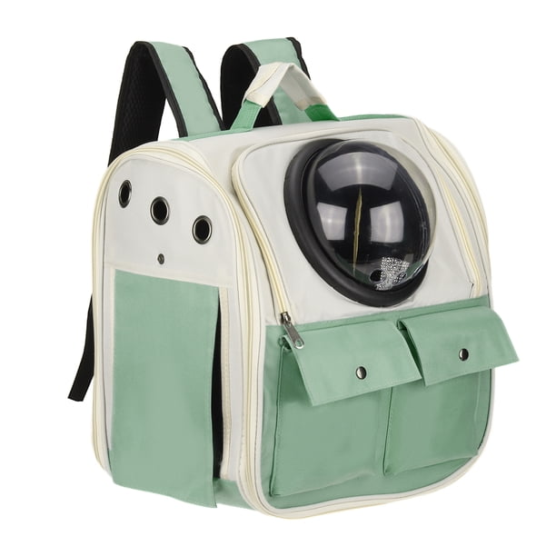 Uxcell 1Pcs 14.17" Mochila para Mascotas Ventilada de Tela Oxford para Perros Gatos Animales Pequeños Verde Destinada para Senderismo Camping