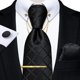 thumbnail image 1 of Corbatas Seda + Pin Cadena + Clip Dorado + Paño + Colleras negro Talla Única, 1 of 5
