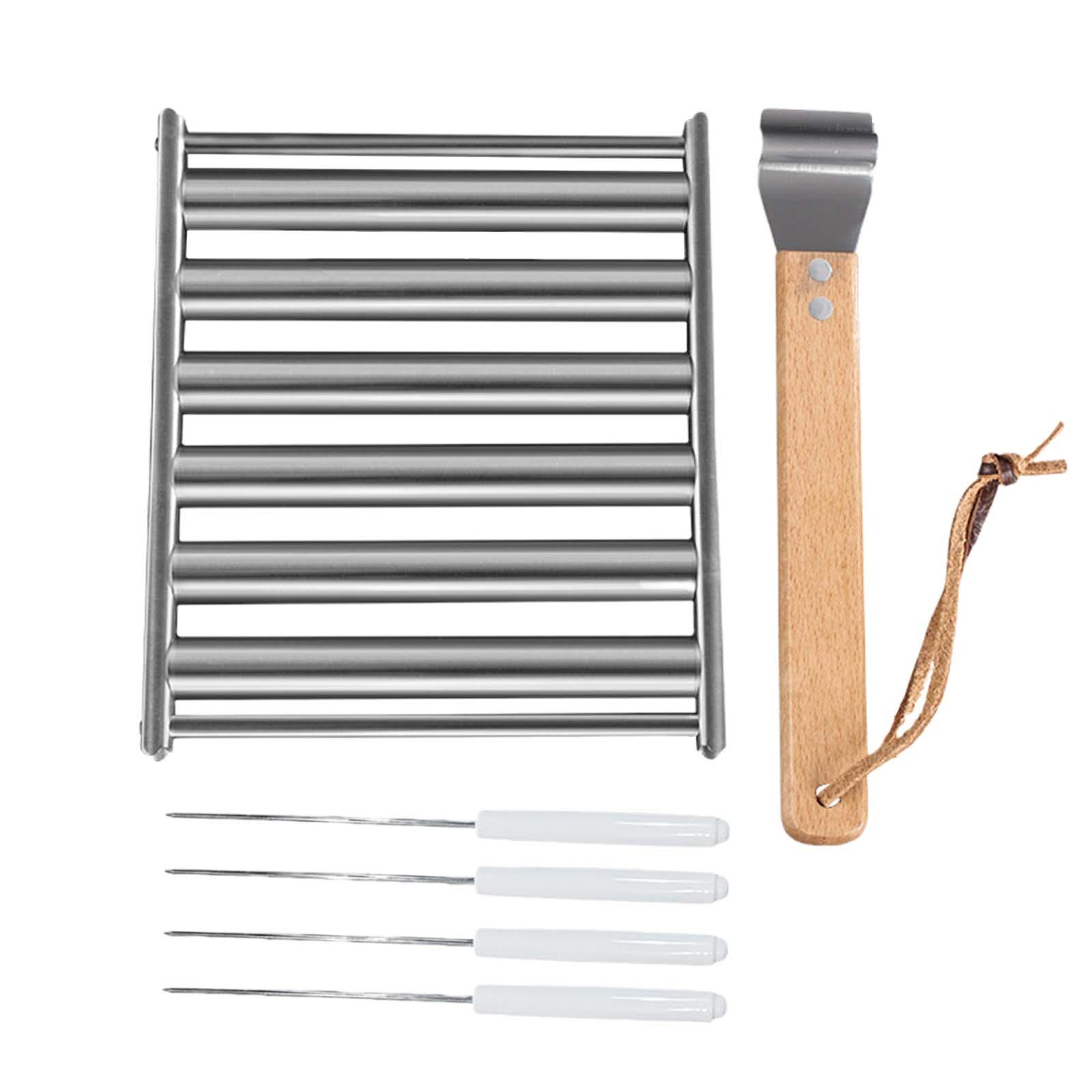 Bothyi - Salchicha Parrilla Rodillo Estante Salchicha Rodillo Soporte Para Barbacoa Cocina Con Palos