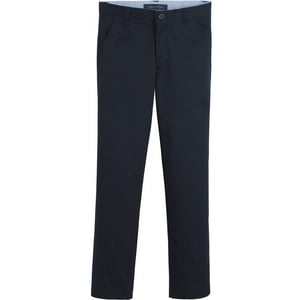 Pantalones De Vestir Tommy Hilfiger Para Niños, Mezcla De Sarga, Azul Marino, Us 12 Husky