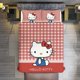 thumbnail image 1 of Merry Christmas Hello Kitty Red Plaid 3 Pieces Duvet Cover Set Full Size Super Soft Fade Resistant Microfiber, 1 of 4