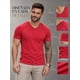 thumbnail image 3 of Poleras Cuello V 100% Algodon Basicas Manga Corta Estampar Rojo M Lisa, 3 of 3