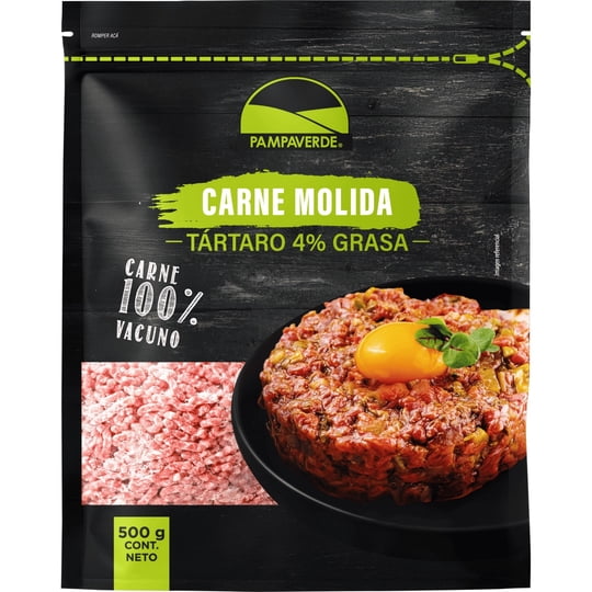 Carne Molida Tártaro 4% Grasa 500 g Pampaverde