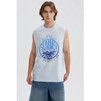 Fashionspark - Polera Hombre Print Posicional Celeste- Ll