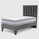 thumbnail image 1 of Cama Europea Valencia P + Respaldo Cadiz 1.5 PL Felpa Gris Oscuro, 1 of 5