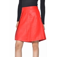 Falda Sharo Cuero Roja