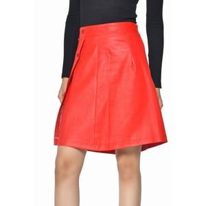 Falda Sharo Cuero Roja