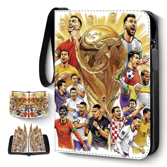 Álbum para cartas de fútbol ShifenHong de 440 tarjetas con cierre de cremallera y PU