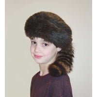 Davy Crockett O Daniel Boon Style Coonskin Gorra Con Cola Real Tamaño Grande A X Grande Insider Bat Insider Bat