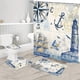 thumbnail image 1 of 4pcs Waterproof Sailboat Lighthouse Bathroom Set with Non-Slip Rug, Shower Curtain, and Toilet Lid Cover - Perfect for Bathroom Decor and Organization, 1 of 4