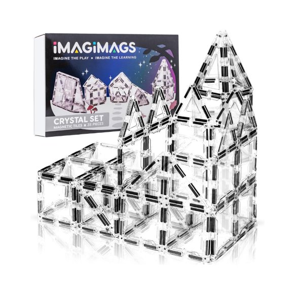 Juego de azulejos magnéticos para construcción Imagimags Crystal, 38 piezas
