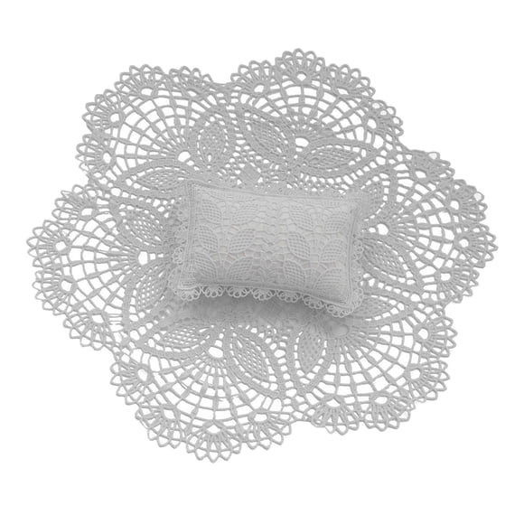 Baby Photo Props Photo Shoot Background Mat Pillow Set Lace Trim Para Baby White
