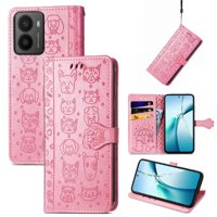 Funda Cartera Foxdock Para Hmd Fusion , Flip Pu Con Relieve De Gatos Y Perros, Tarjetero Y Soporte