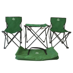 Miglu - Juego De Mesa Con Sillas Plegables Verde
