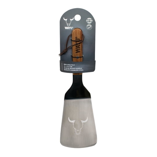 Espátula Acero Inoxidable - Madera 1 Pieza Plateado - Café Wayu