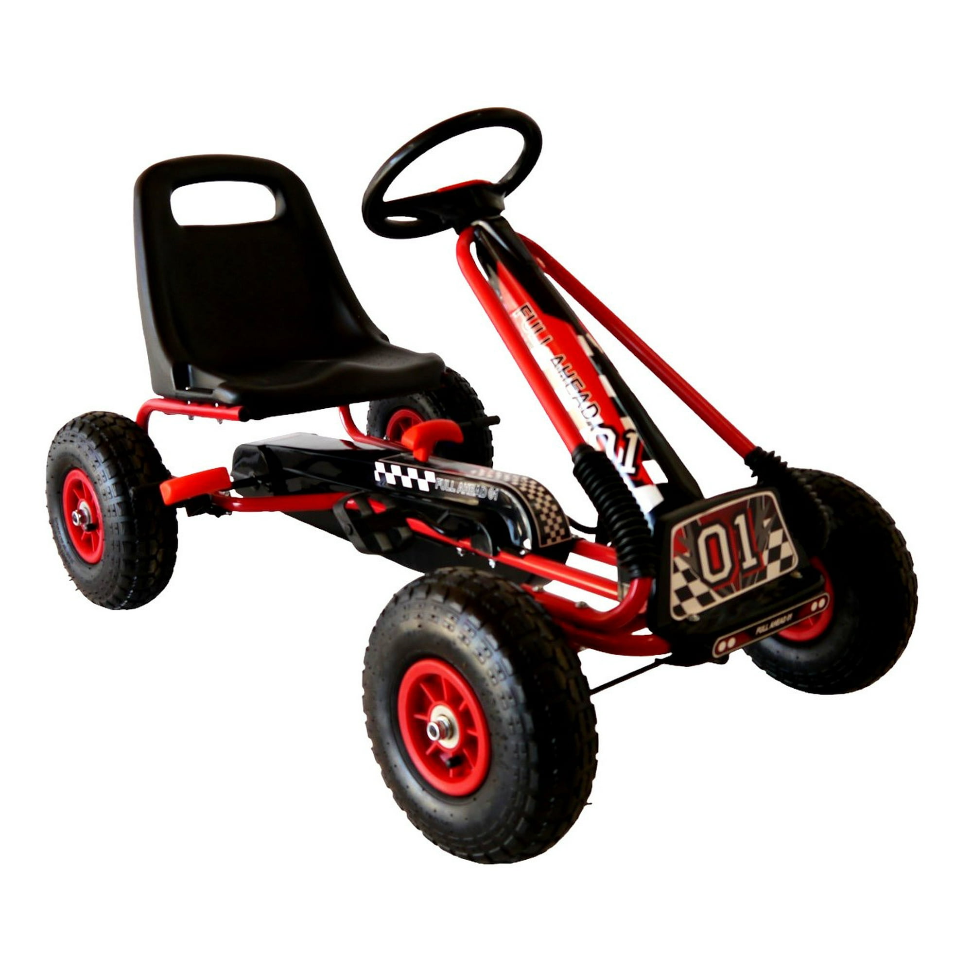 Vipnetwork - Gokart A Pedales Con Rueda Goma Rojo