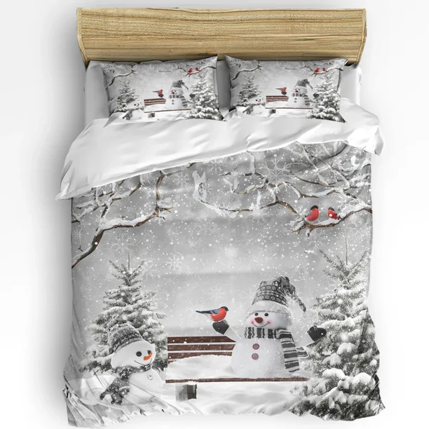 x564 Bed SheetsChristmas Snowflake Pink Duvet Cover Set with Pillow Case Comforter Bedding Set Quilt Cover Couple or Bed 3-Piece Bedding Set (1 Duvet Cover + 2 Pillow Shams) nj564