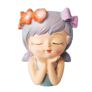 Bothyi - Macetas Con Cara De Niña, Macetas, Jarrón De Dibujos Animados De Escritorio, Estatuilla Coleccionable Para Bonsái, Estilo A