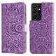 thumbnail image 1 of Funda tipo cartera FOXDOCK para Samsung Galaxy S21 Ultra , diseño girasol en relieve, cuero PU, cierre magnético, soporte y tarjetero, 1 of 5