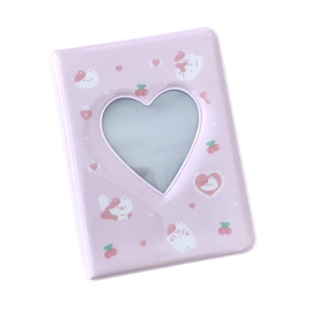 Mini álbum de fotos de 3 pulgadas, fundas para tarjetas fotográficas, resistente, ligero, hueco, soporte para tarjetas fotográficas, libro, tarjeta de gato blanco