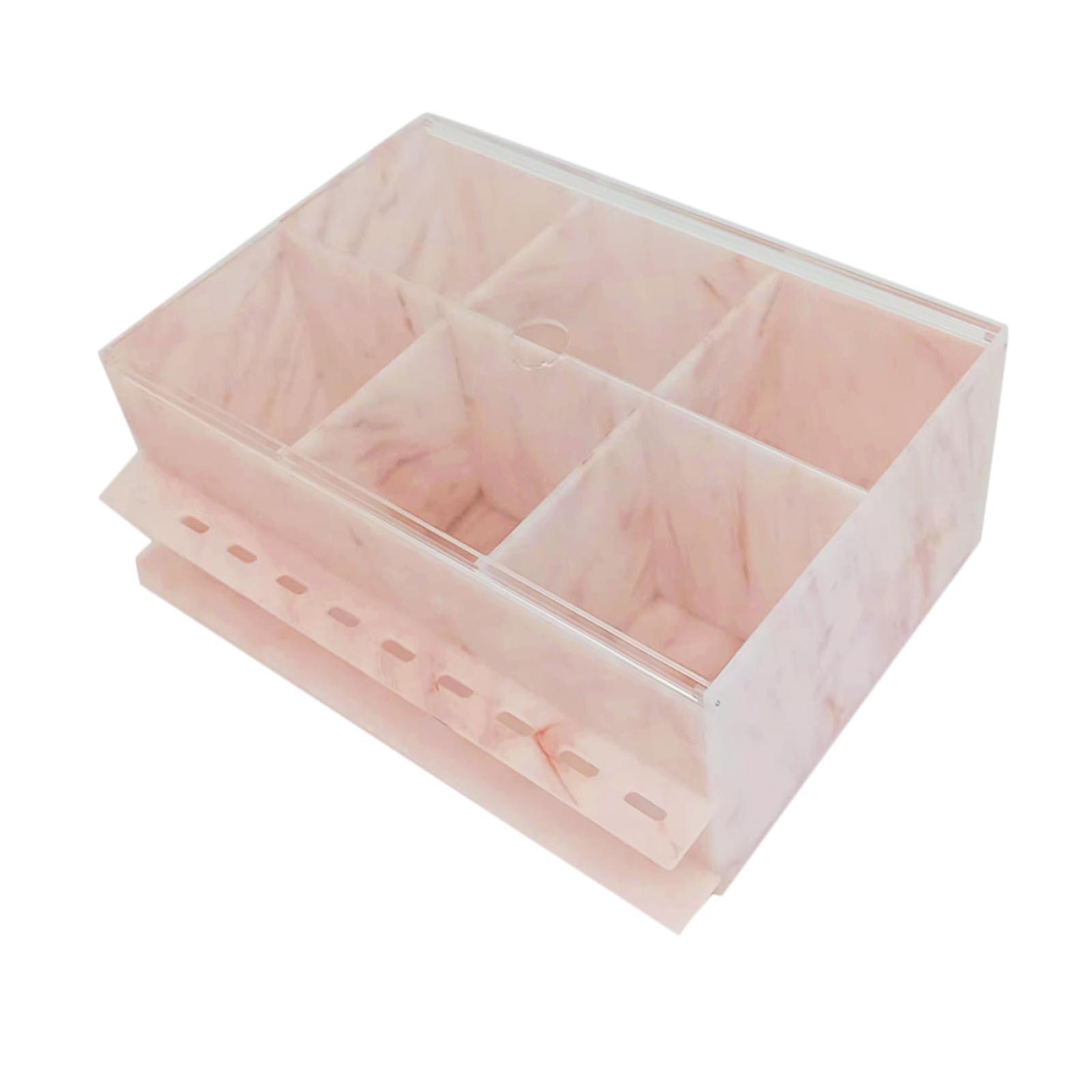 Magideal - Soporte De Exhibición De Pinzas / Acrílico / A Prueba De Polvo / Caja De Almacenamiento De Mármol De Gran Capacidad Estuche Organizador Para Salón De Rosa