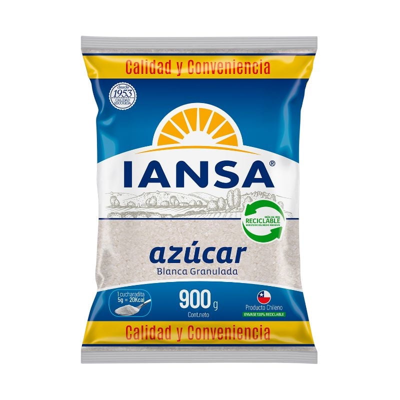 Azúcar Blanca Granulada 900 g Iansa