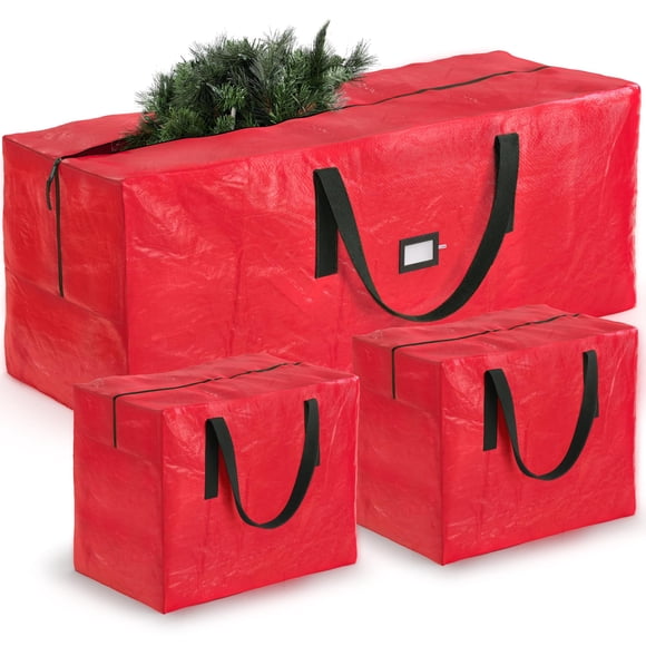 Bolsa de almacenamiento para árbol de Navidad ZOBER roja de plástico impermeable