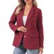 thumbnail image 4 of INSPIRE CHIC Blazer de Mujer con Solapa de Muesca Manga Larga Traje de Trabajo de Un Solo Pecho XL Rojo Vino, 4 of 6