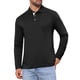 thumbnail image 4 of INSPIRE CHIC Camisetas de Polo de Golf para Hombre con Botones de Contraste, Cuello con Bolsillo, Mangas Largas, Talla XL, Negro, 4 of 6