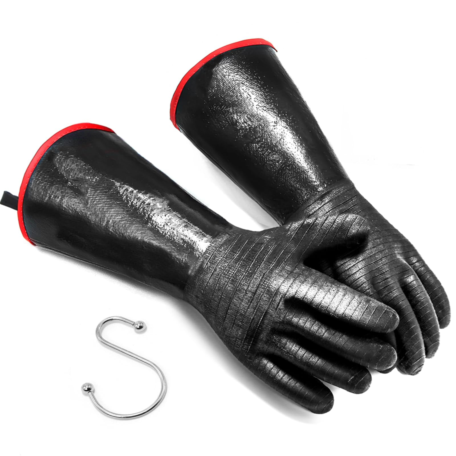 Guantes Para Barbacoa Jenpos, Resistentes Al Calor, Resistentes Al Calor, Impermeables Y Con Gancho En Forma De S