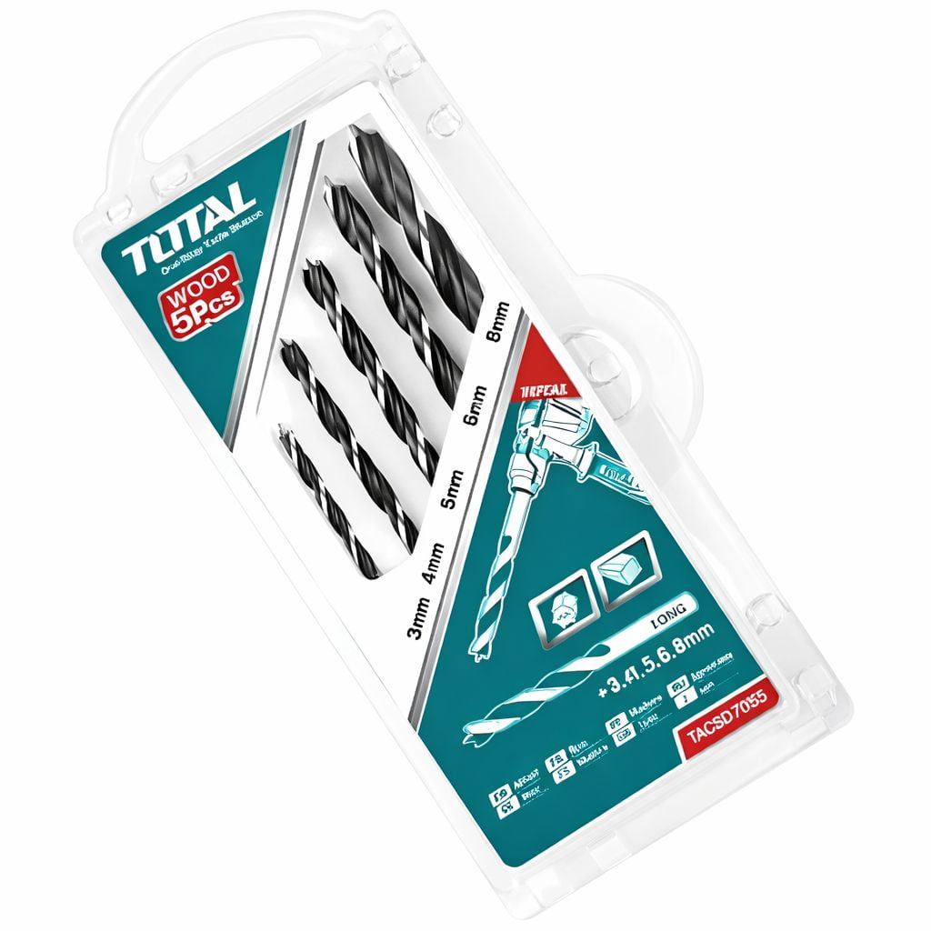Juego De Brocas Para Madera 5 Piezas Total 3-8mm | Alta Velocidad Hss Profesional
