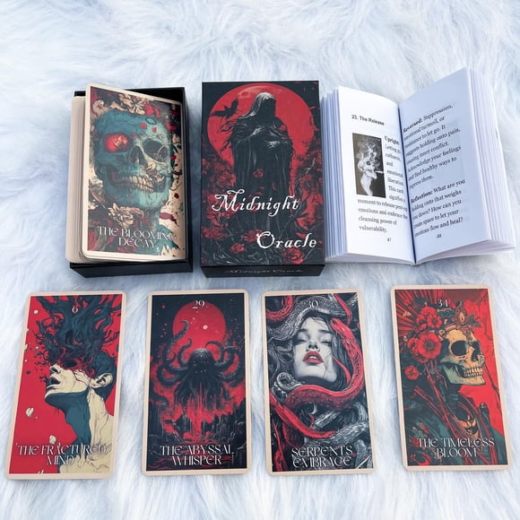 Cartas de Oráculo GZSYXHJYXGS – Baraja de 50 Cartas de Fantasía Oscura Gótica