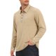 thumbnail image 4 of Camisas Polo de Manga Larga con Bolsillo, Cuello con Botones y Tapeta en Contraste para Hombre 2XL Caqui, 4 of 6