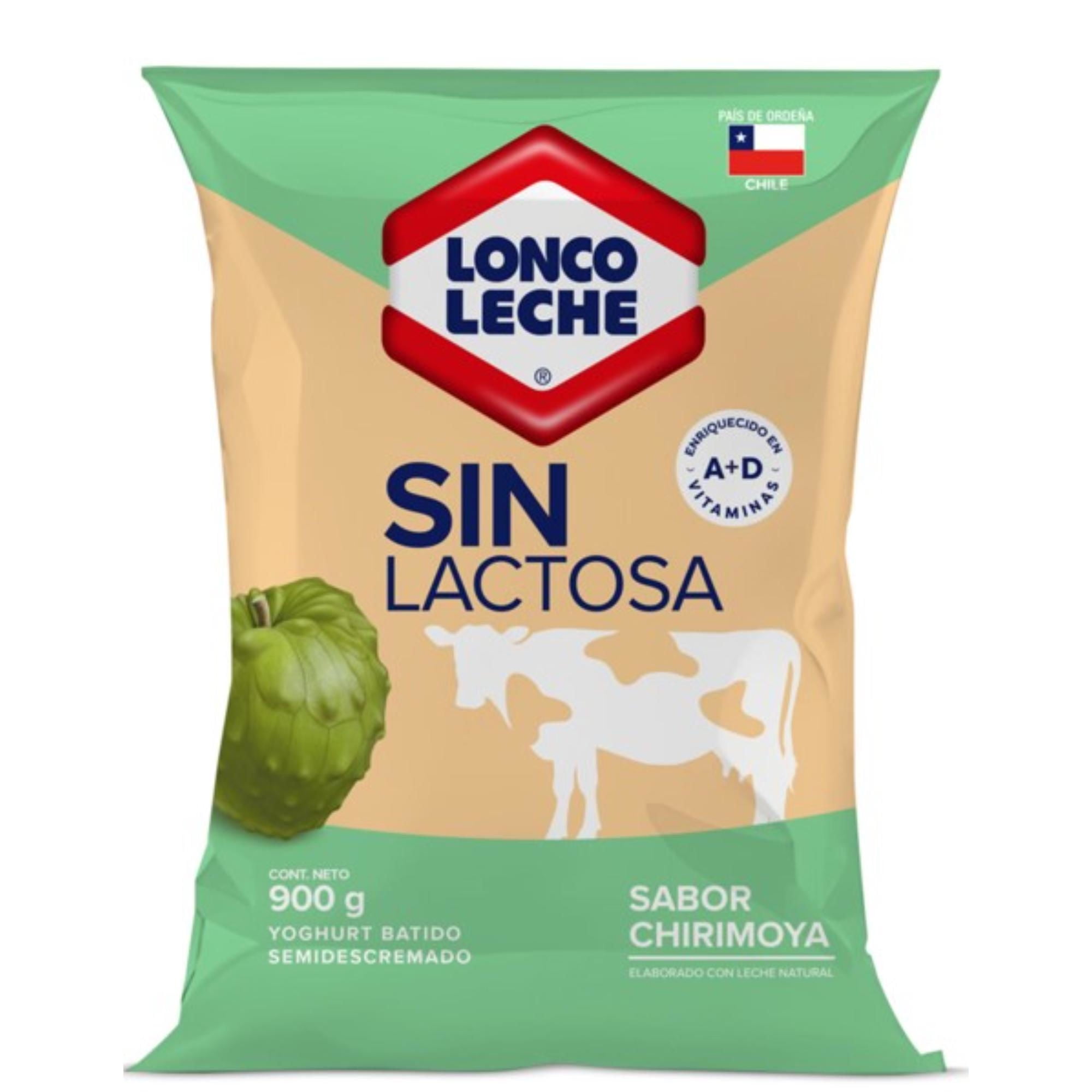 Yoghurt Batido Sin Lactosa Sabor Chirimoya Bolsa 900 g Loncoleche