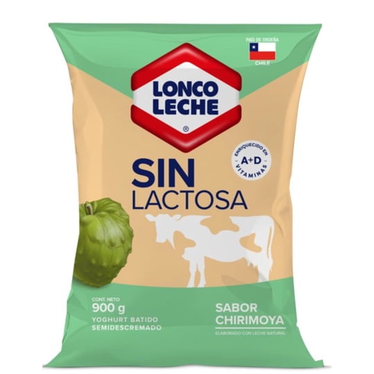 Yoghurt Batido Sin Lactosa Sabor Chirimoya Bolsa 900 g Loncoleche
