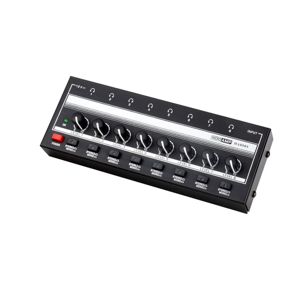 Amplificador De Auriculares De 8 Vías Divisor De Auriculares Multicanal Para Estudio De Escenario