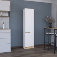 Tuhome - Despensa Soler 2 Puertas Blanco Y Macadamia 180X43X30 Cm