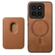 thumbnail image 3 of Funda de Cuero Magnética con Tarjetero para Xiaomi 14 Cubierta Delgada Marrón, 3 of 5