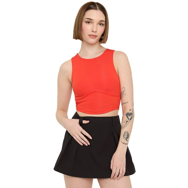 Peto Mujer Halter Corset Rojo Corona