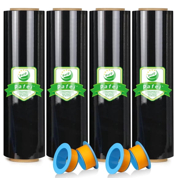 Film estirable negro Pafei 46 cm × 457 m, 4 rollos