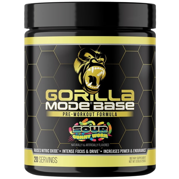 PreEntrenamiento Gorilla Mind Mode Base Sour Gummy Worms 250g