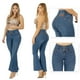 thumbnail image 2 of JEANS FLARE PUSH UP ACAMPANADO LEVANTA COLA CORTE COLOMBIANO ESCULTOR AZUL ACERO 44, 2 of 3