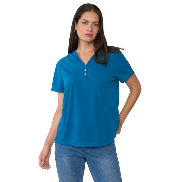 Polera Mujer Cuello Mao Petrol Corona