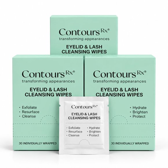 Toallitas para párpados Contours Rx 30 unidades - Limpieza suave y exfoliante