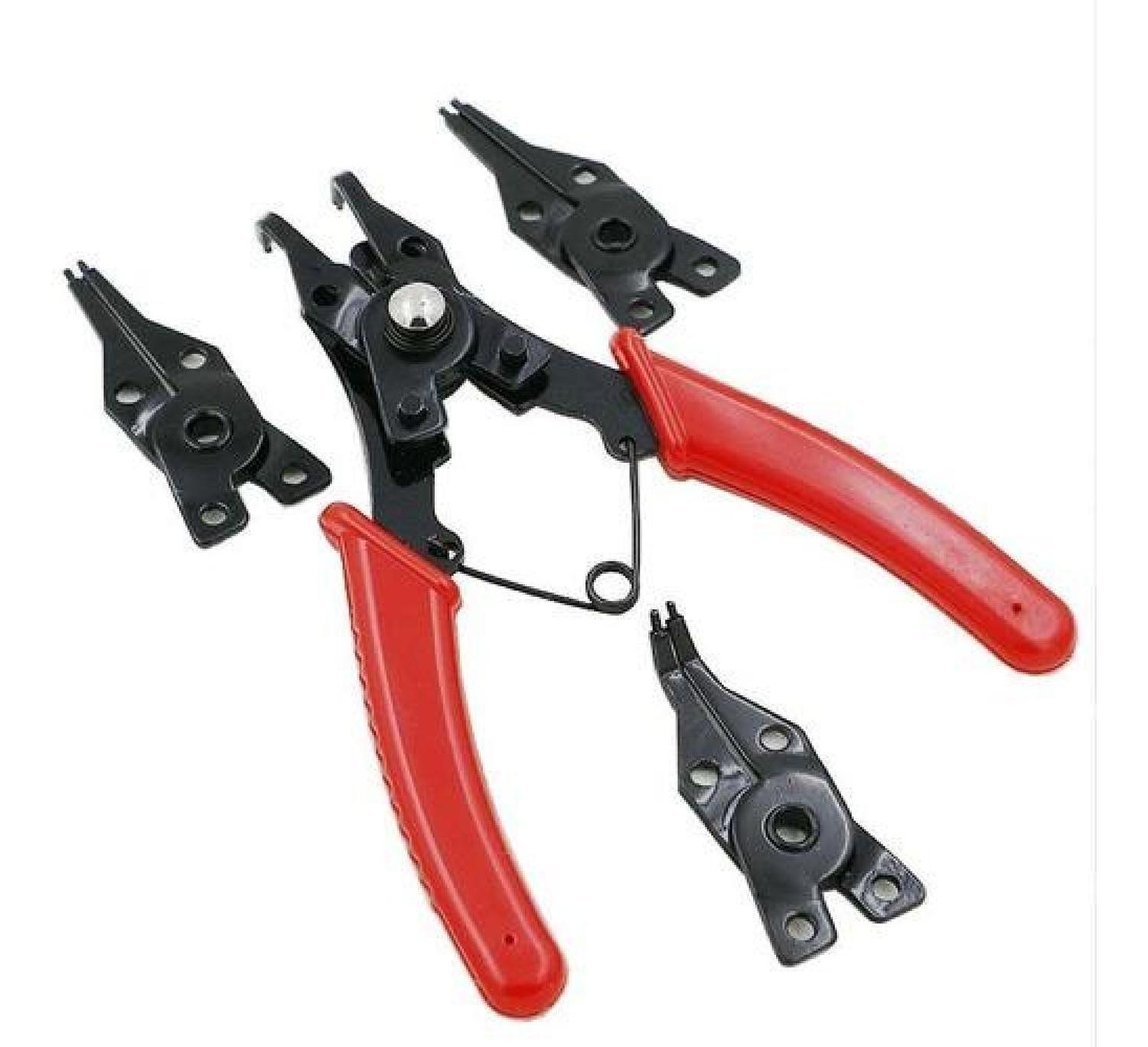 Genérica - Alicate Anillos Retención A Presión 4 En 1 Externo/Interno