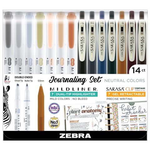 Set De 14 Rotuladores Zebra Pen Sarasa Clip & Mildliner