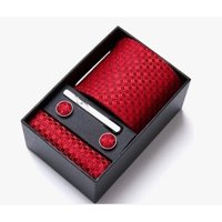 Riqui - Set Corbata, Pañuelo Y Colleras Rojo
