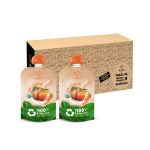 Ama Time - 32X Ama Pure Fruta Manzana Mango Orgánico Papilla Compota