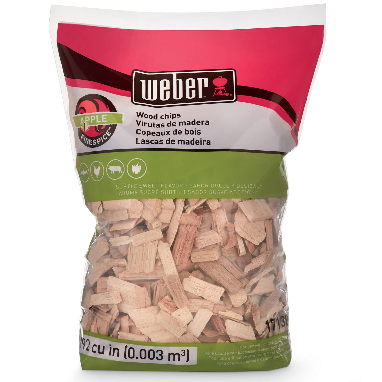 Astillas De Madera Weber De Manzana 900g Para Ahumar Y Barbacoa