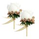 thumbnail image 4 of 2x Pin De Broche De Flor Rosa De Estimulación Pin De Ramillete De Boda Blanco Y Dorado, 4 of 5